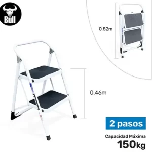 escalera acero tipo taburete 2 pasos 150kg 0.46m st150-2ia american bull