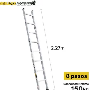aluminio escalera de apoyo 2.27m gaa8-ia gorillaz 150kg